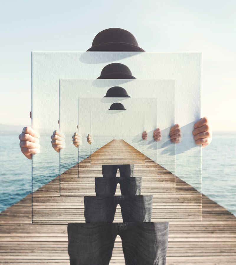 surreal enigmatic picture on canvas